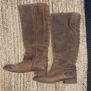 Arturo Chiang Tall Brown Lace Up Boots